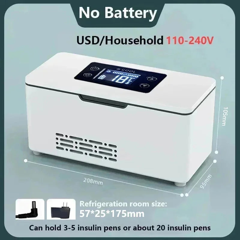 Portable Insulin Mini Fridge 0–18℃ USB AC Powered