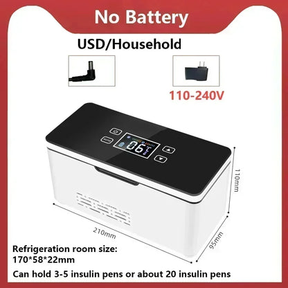 Portable Insulin Mini Fridge 0–18℃ USB AC Powered